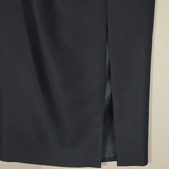 Talbots Black Silk Maxi Skirt With Slit Size 6 NWT - Picture 2 of 6